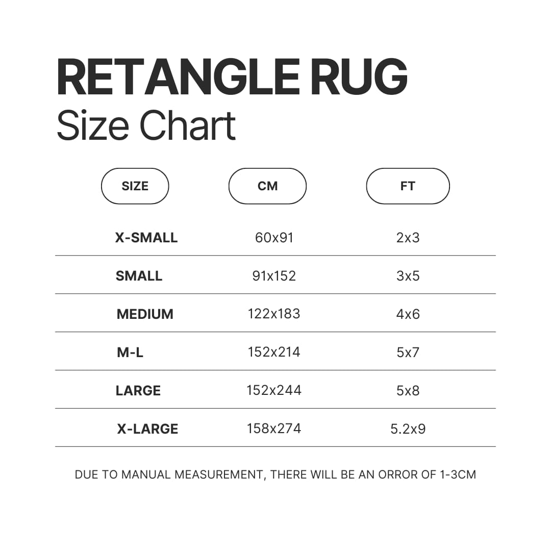 Retangle Rug Size Chart - Demon Slayer Store