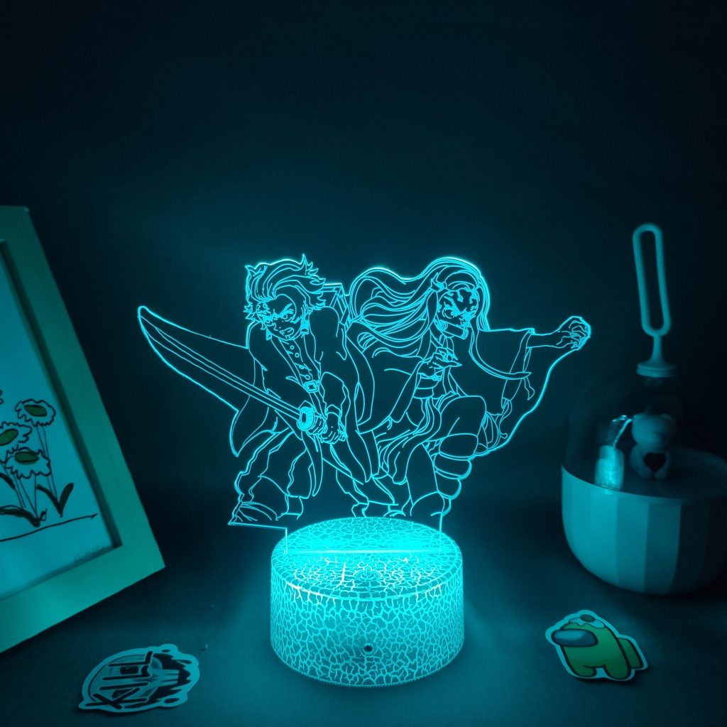 3D Lamp Manga Demon Slayer Anime Figures Kamado Tanjiro Nezuko RGB Neon Battery Night Lights Kimetsu 4 - Demon Slayer Store