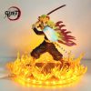 Anime Figures Demon Slayer Rengoku Kyoujurou Fire Led Scene DIY PVC Action Figure Toy 21cm Kimetsu - Demon Slayer Store