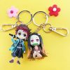 Anime Keyrings Demon Slayer Kimetsu no Yaiba Kamado Tanjirou Nezuko Keychain Cosplay Props Cartoon Pendant Accessories 2 - Demon Slayer Store