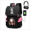 Demon Slayer Schoolbag Anime Backpack Kimetsu No Yaiba Cosplay Schoolgirl Nezuko Tanjirou Oxford Waterproof Laptop Backpack - Demon Slayer Store