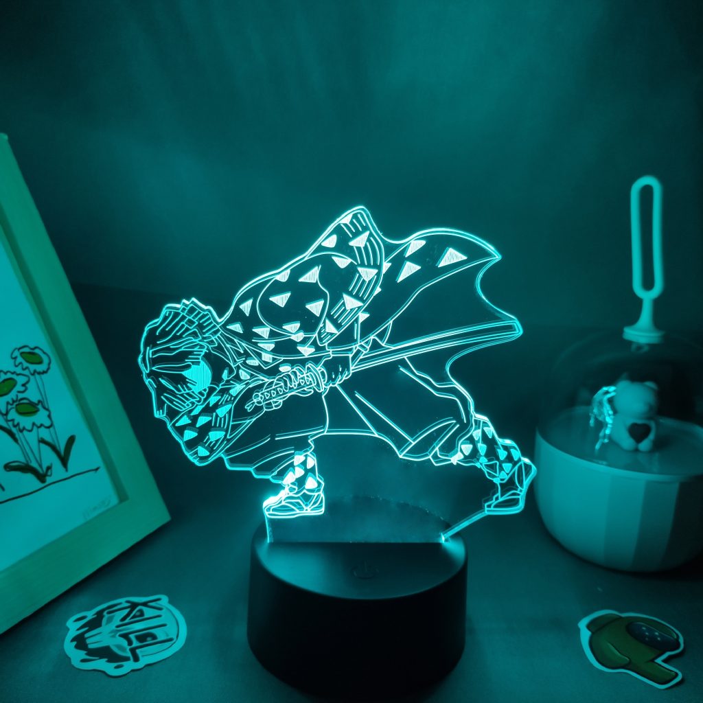 Manga Agatsuma Zenitsu Demon Slayer Anime Figure 3D LED RGB Neon Night Lights Bedroom Desktop Decoration 1 - Demon Slayer Store