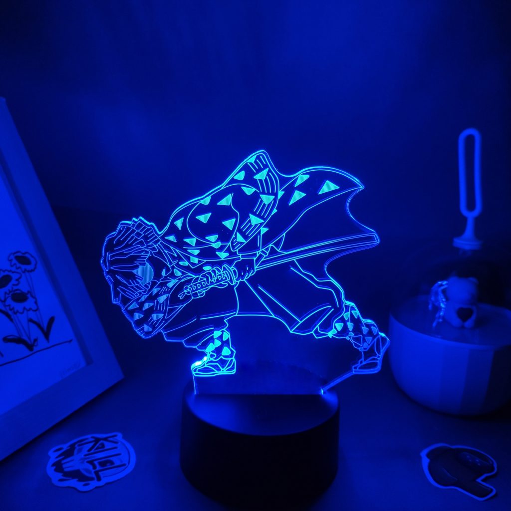 Manga Agatsuma Zenitsu Demon Slayer Anime Figure 3D LED RGB Neon Night Lights Bedroom Desktop Decoration 2 - Demon Slayer Store