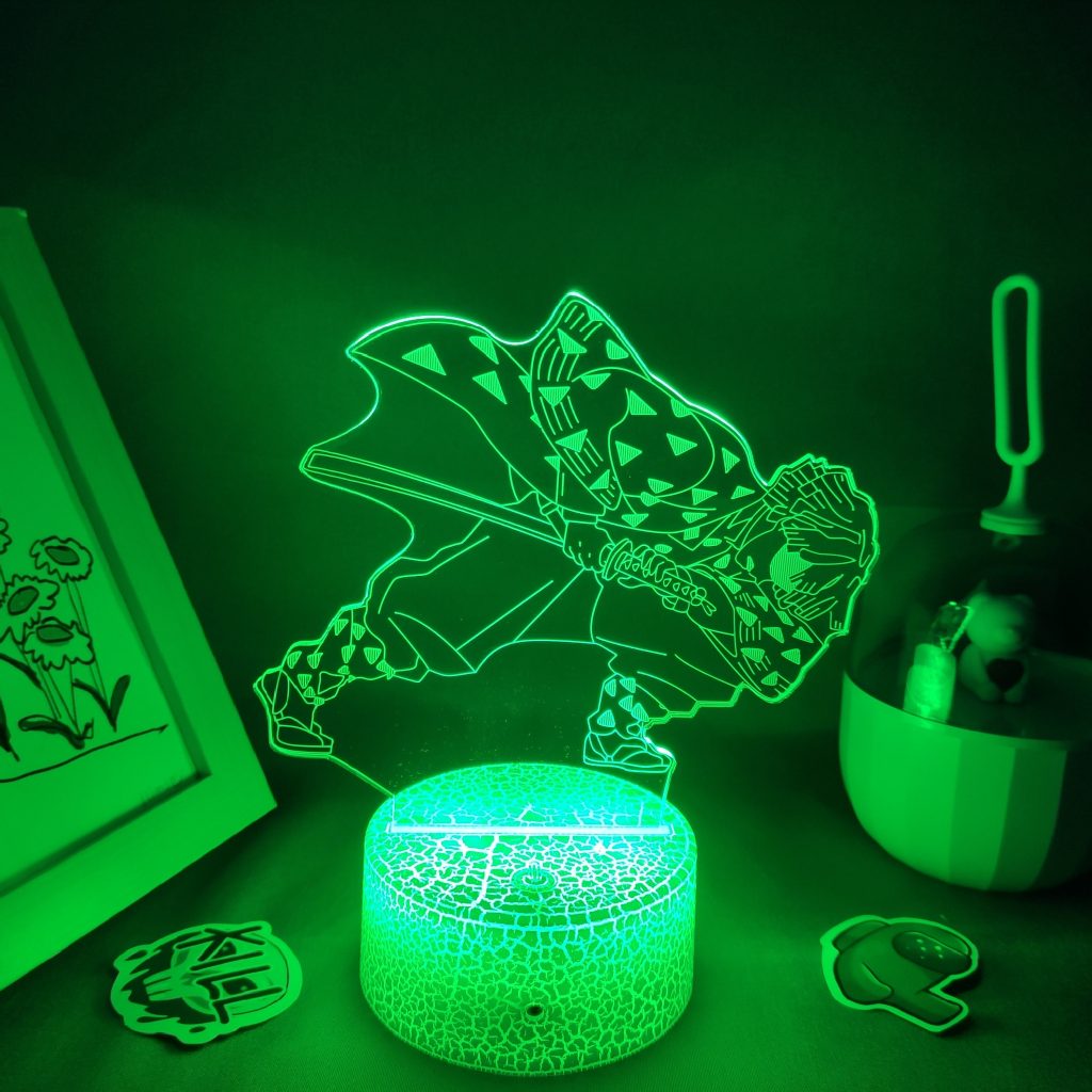 Manga Agatsuma Zenitsu Demon Slayer Anime Figure 3D LED RGB Neon Night Lights Bedroom Desktop Decoration 4 - Demon Slayer Store