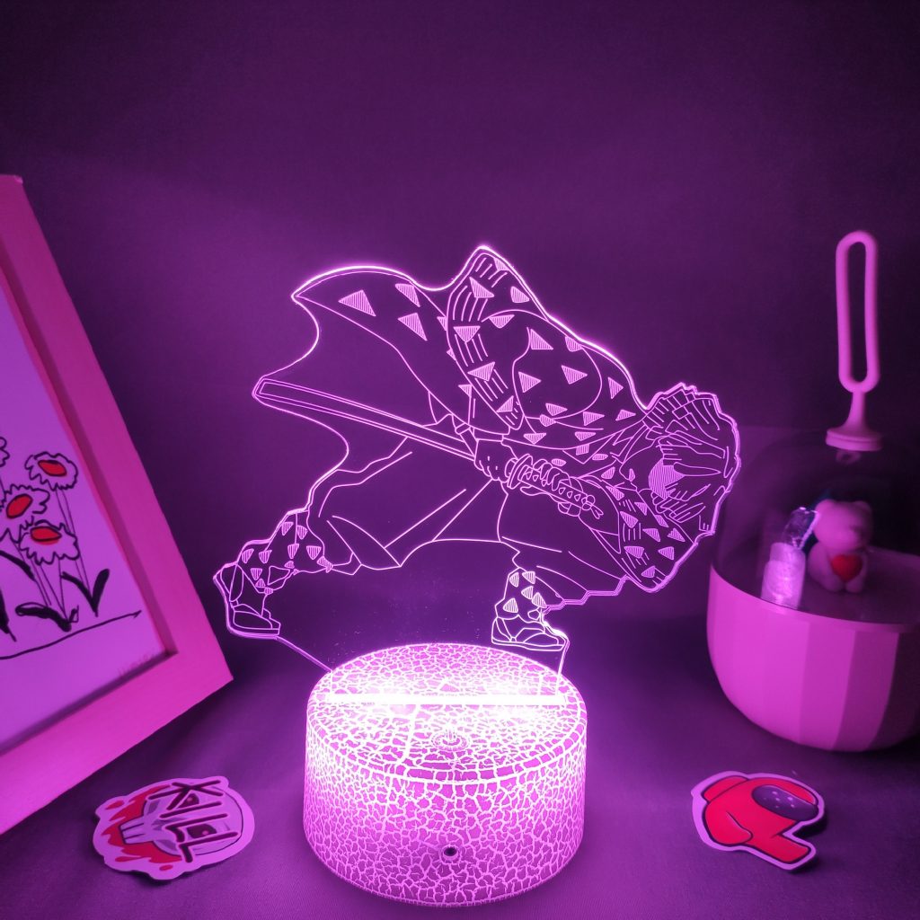 Manga Agatsuma Zenitsu Demon Slayer Anime Figure 3D LED RGB Neon Night Lights Bedroom Desktop Decoration 5 - Demon Slayer Store