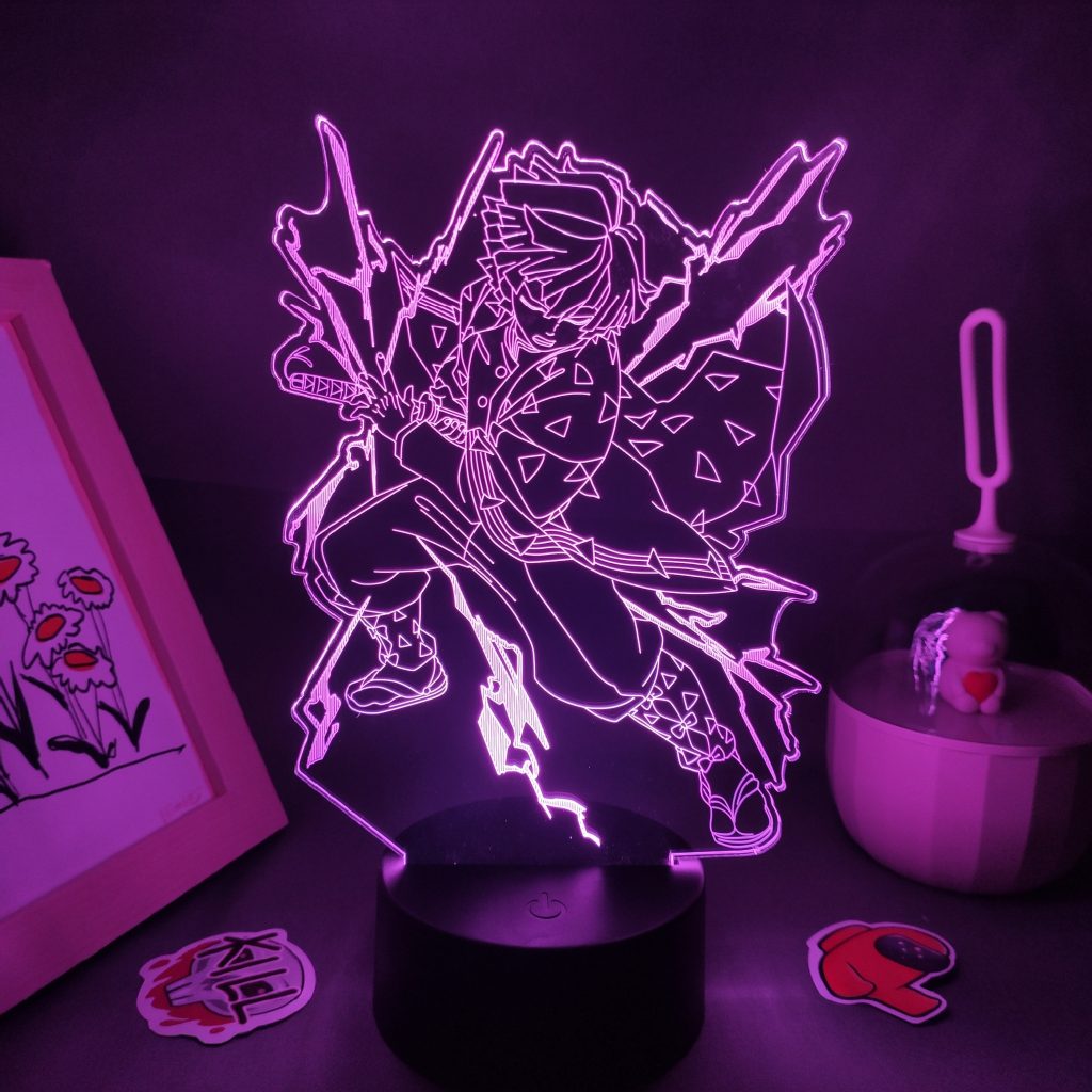 Manga Demon Slayer Kimetsu No Yaiba Anime Figure Agatsuma Zenitsu RGB 3D Led Battery USB Night 1 - Demon Slayer Store