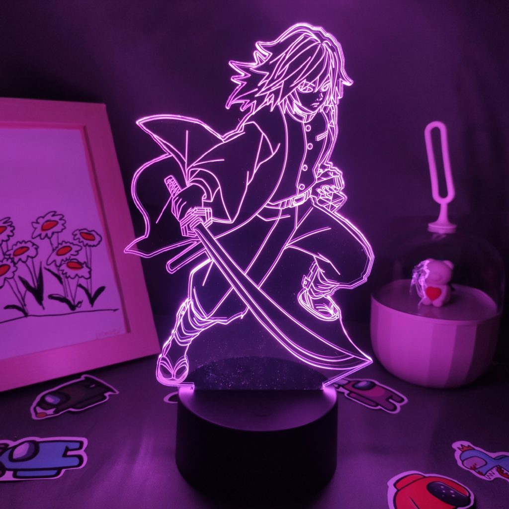 Manga Kimetsu No Yaiba Demon Slayer Anime Figures Tomioka Giyuu 3D LED RGB Night Lights Lava 1 - Demon Slayer Store