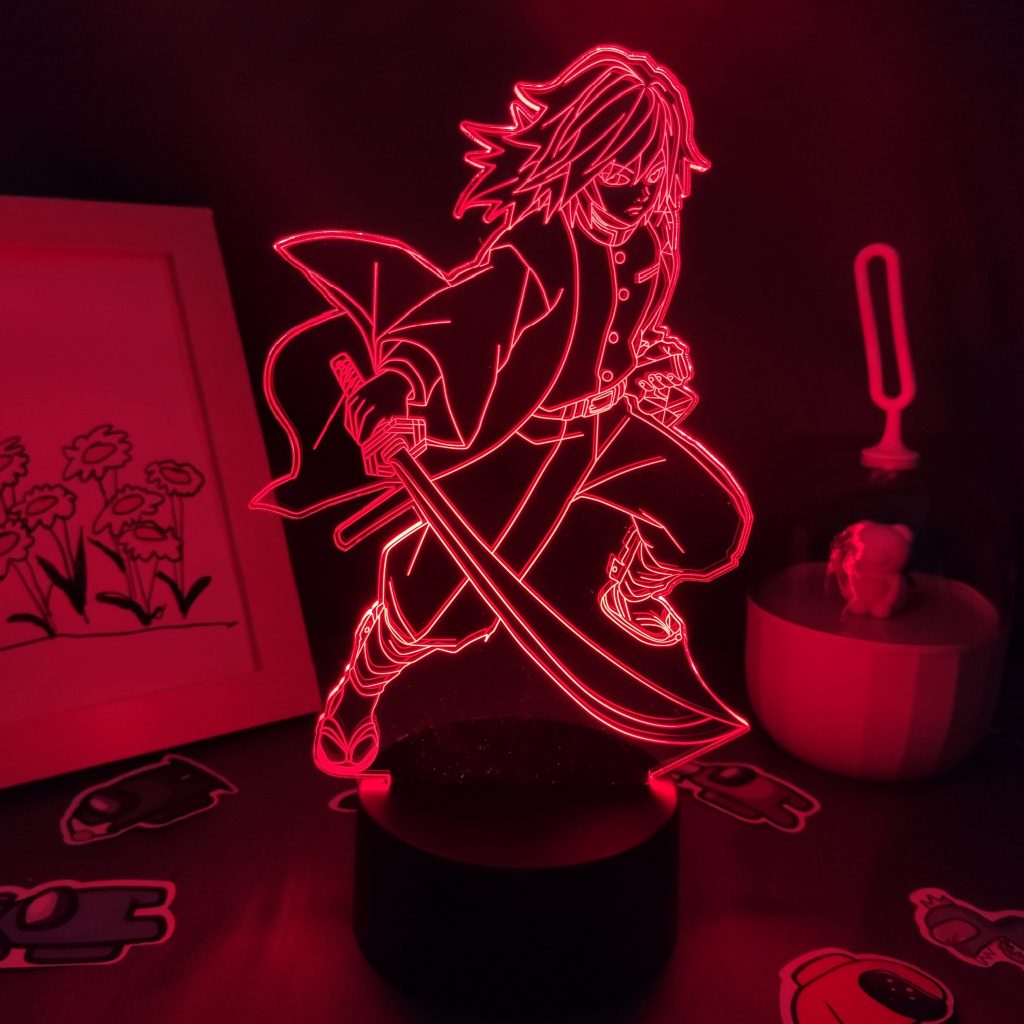 Manga Kimetsu No Yaiba Demon Slayer Anime Figures Tomioka Giyuu 3D LED RGB Night Lights Lava - Demon Slayer Store