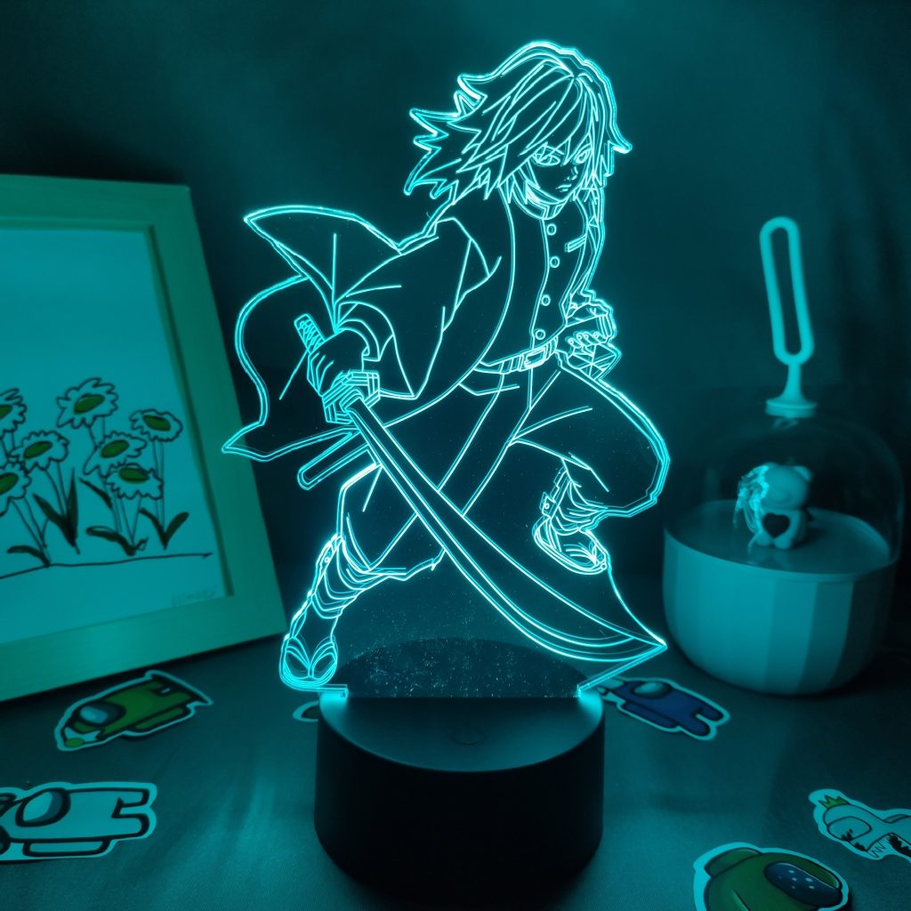 Manga Kimetsu No Yaiba Demon Slayer Anime Figures Tomioka Giyuu 3D LED RGB Night Lights Lava 2 - Demon Slayer Store