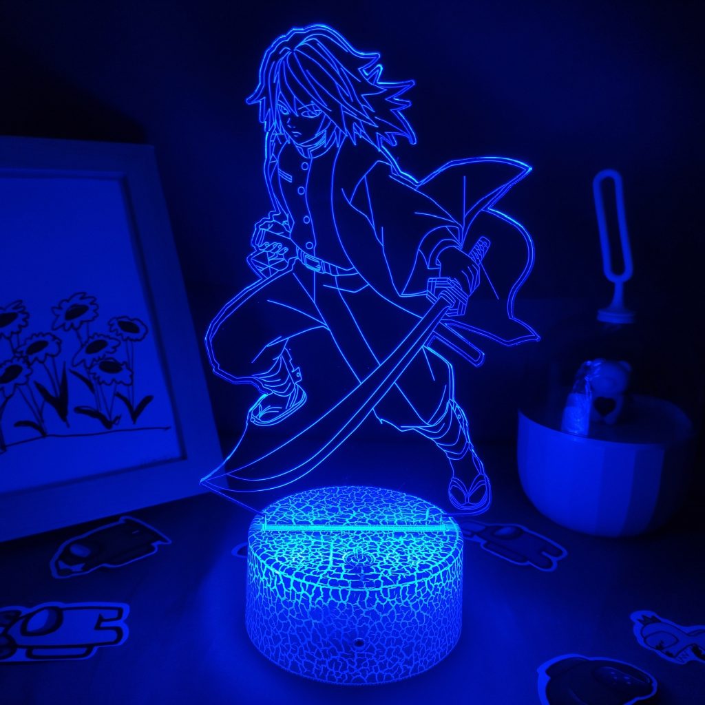 Manga Kimetsu No Yaiba Demon Slayer Anime Figures Tomioka Giyuu 3D LED RGB Night Lights Lava 4 - Demon Slayer Store